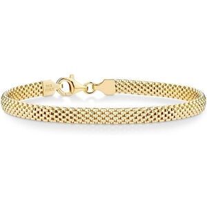 Unisex 18k over Sterling Silver Mesh Bracelet 5mm